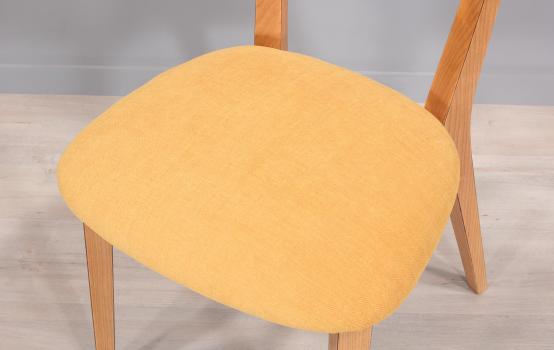 Silla contemporánea Amélie en fresno Asiento tapizado en tela