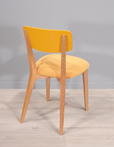Silla contemporánea Amélie en fresno Asiento tapizado en tela