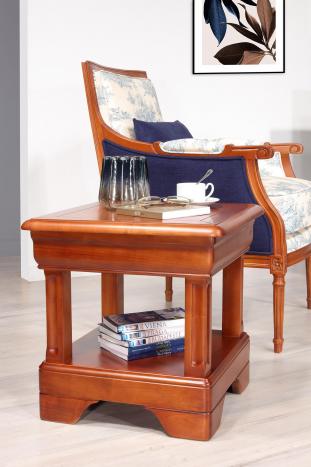 Mesa auxiliar o sofá Léa en madera de cerezo estilo Louis Philipe