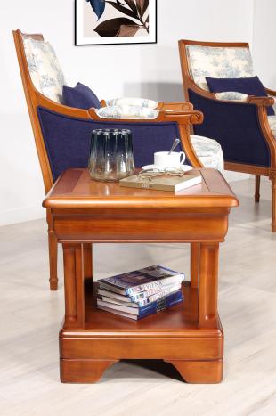 Mesa auxiliar o sofá Léa en madera de cerezo estilo Louis Philipe