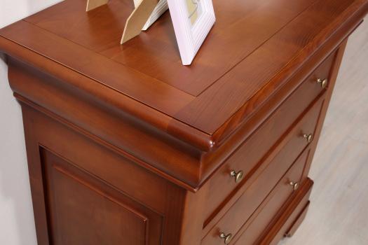 Emma 4-drawer chest of drawers made of solid cherry wood in Louis Philippe style