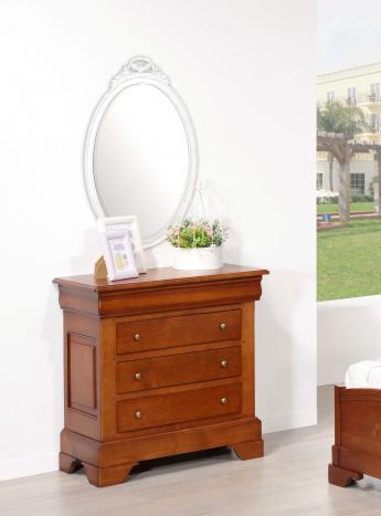 Emma 4-drawer chest of drawers made of solid cherry wood in Louis Philippe style