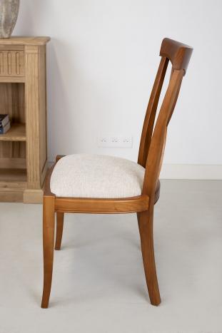 Silla lila de madera maciza de cerezo de estilo Louis Philippe