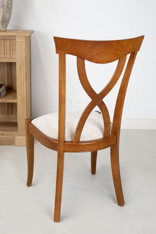 Silla lila de madera maciza de cerezo de estilo Louis Philippe