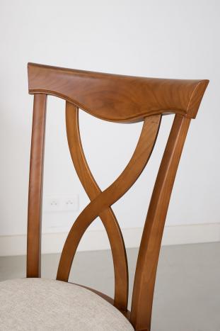 Silla lila de madera maciza de cerezo de estilo Louis Philippe