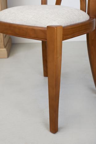Silla lila de madera maciza de cerezo de estilo Louis Philippe