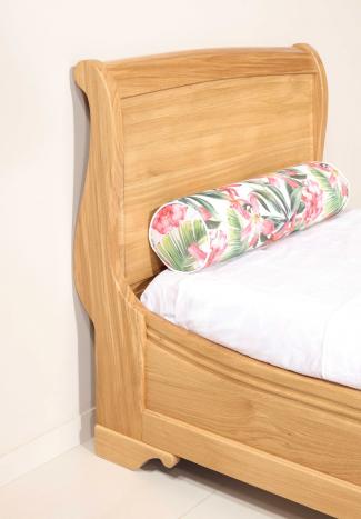 Cama estilo Louis Philippe “Diego” en Roble Macizo – 90x190 cm