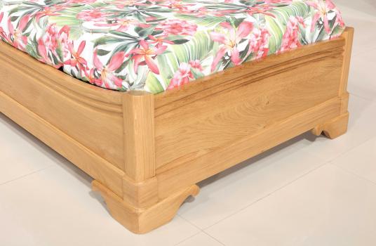Cama estilo Louis Philippe “Diego” en Roble Macizo – 90x190 cm