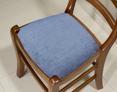 Silla Madeleine fabricada en madera maciza de haya en estilo Louis Philippe Asiento tapizado con tela Aldecco