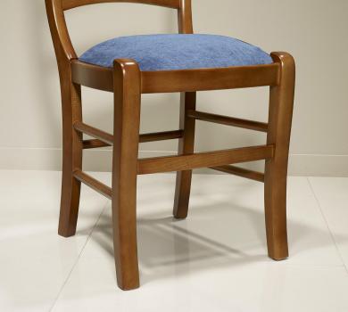 Silla Madeleine fabricada en madera maciza de haya en estilo Louis Philippe Asiento tapizado con tela Aldecco