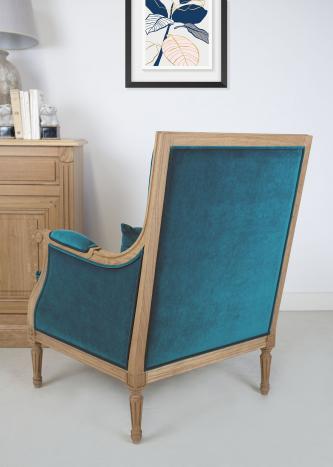 Sillón estilo Luís XVI  fabricado en madera de Roble con tejido FSM 1 DISPONIBLE