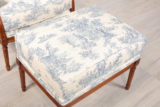 Louis XVI style Armchair in solid Cherrywood