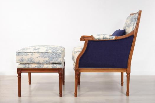 Louis XVI style Armchair in solid Cherrywood