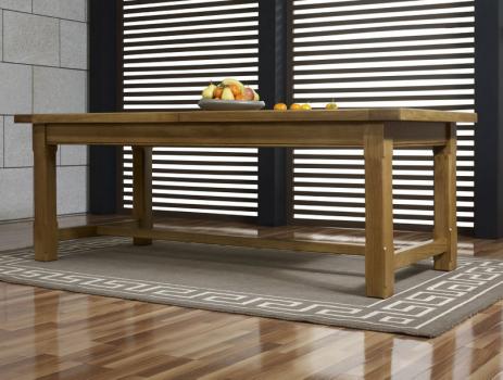 Mesa rústica rectangular Axel fabricada en roble macizo 